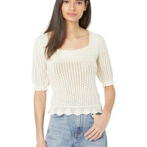 Saltwater Luxe Off White Open Knit Brigetta Top XL